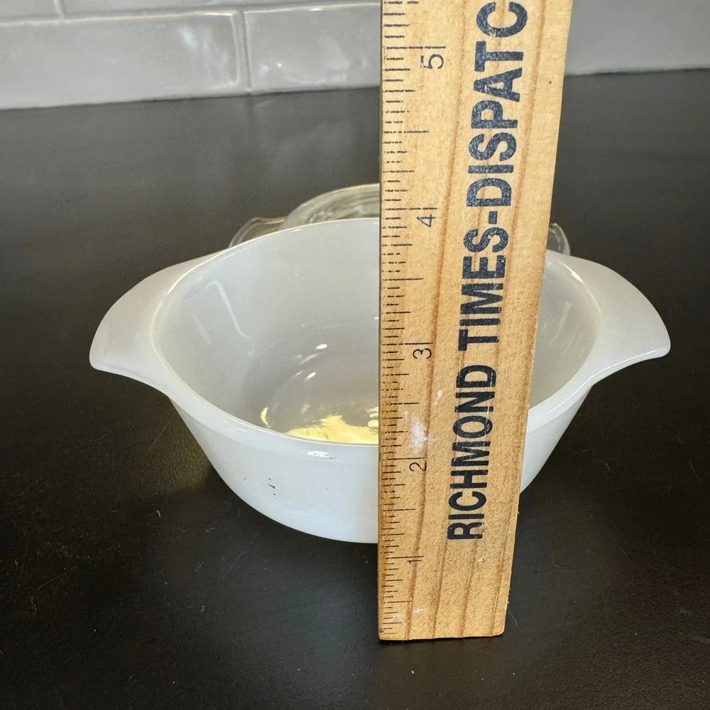 Fire-King Casserole Dish Home 5.5in White Milk Glass 472 Round Lid